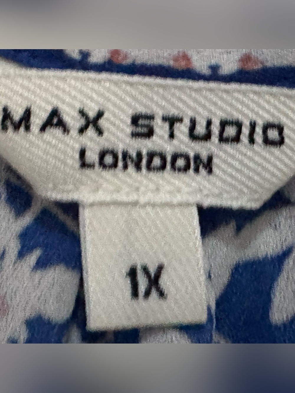 Max Studio London Blue & White Coastal Floral Boho Blouse Women’s 1X Top EUC - Picture 8 of 11